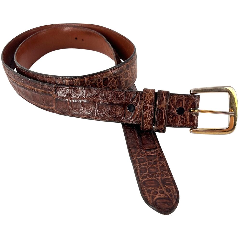 Black Jack Crocodile Belt Brown Size 40